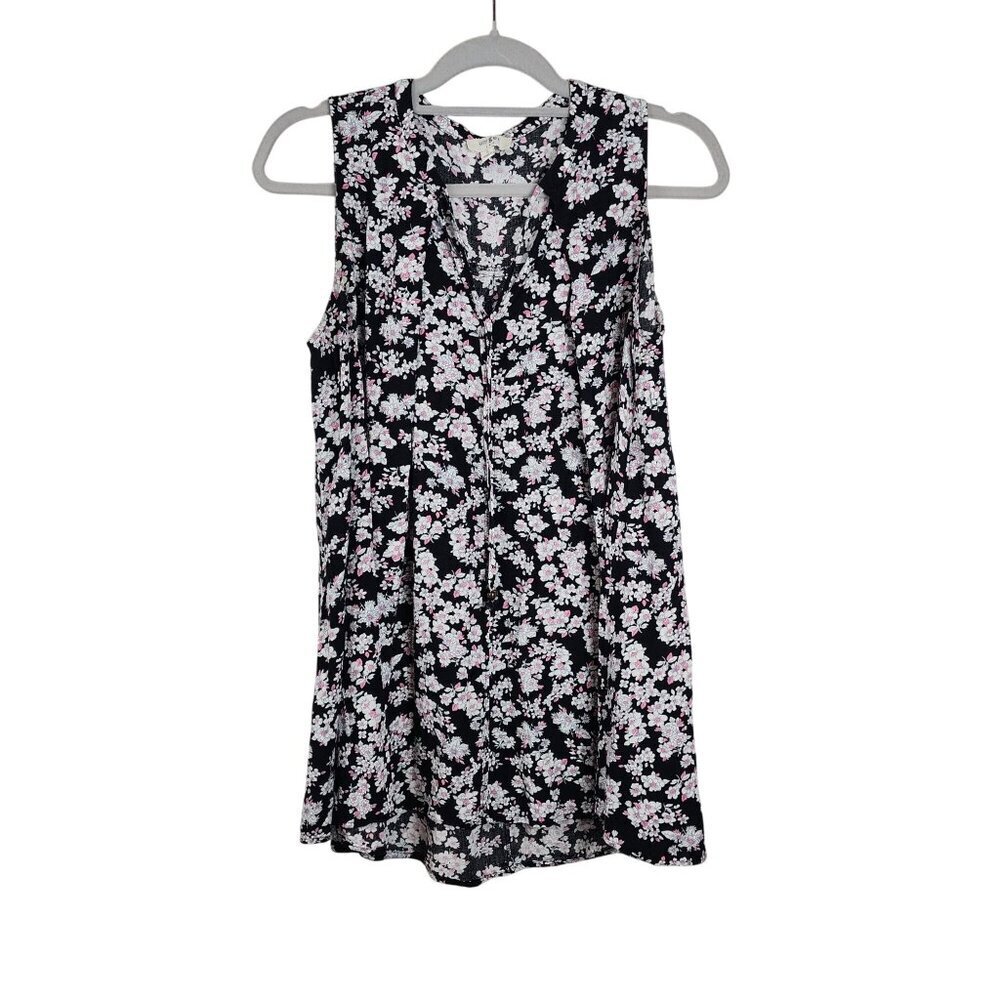 Umgee sleeveless floral top tunic sz S women summer beach High-low